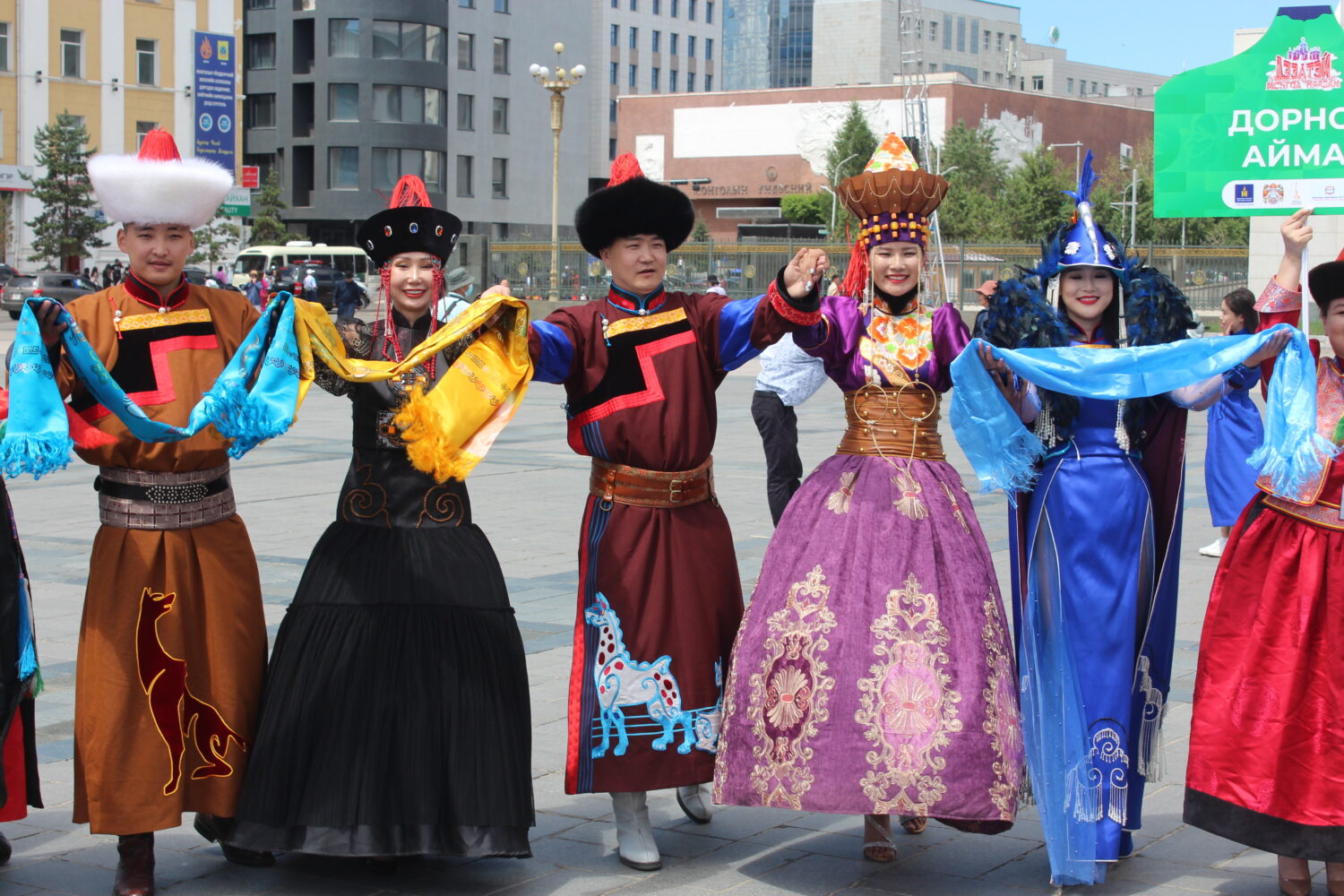 deeltei mongol festival local nomads wearing deel