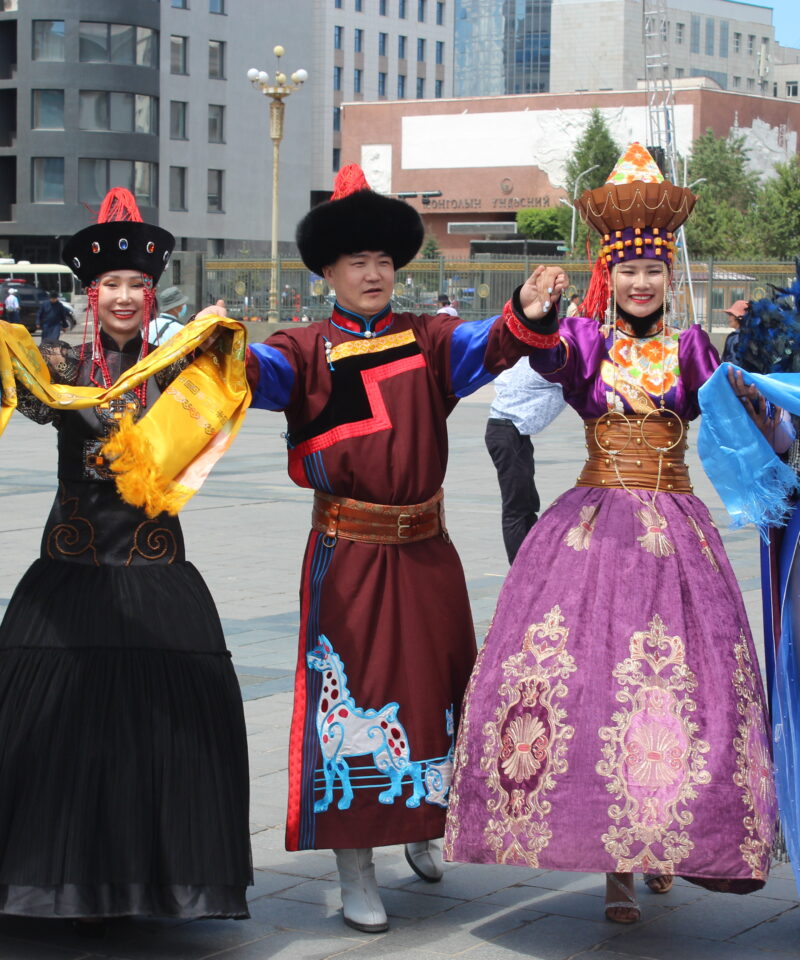 deeltei mongol festival local nomads wearing deel