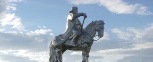 Chinggis khan statue at Tsonjinboldog