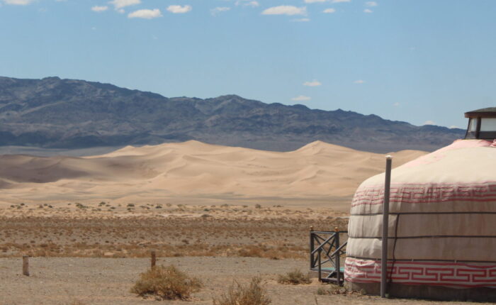 Mongolian ger in the Gobi desert