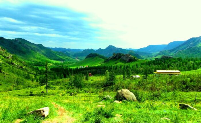 Panoramic View from the Ariyapala Meditation Center, Turtle rock, Terelj National Park