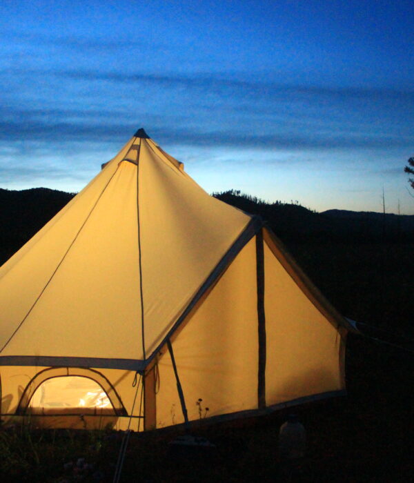 bell tent camping in Mongolia