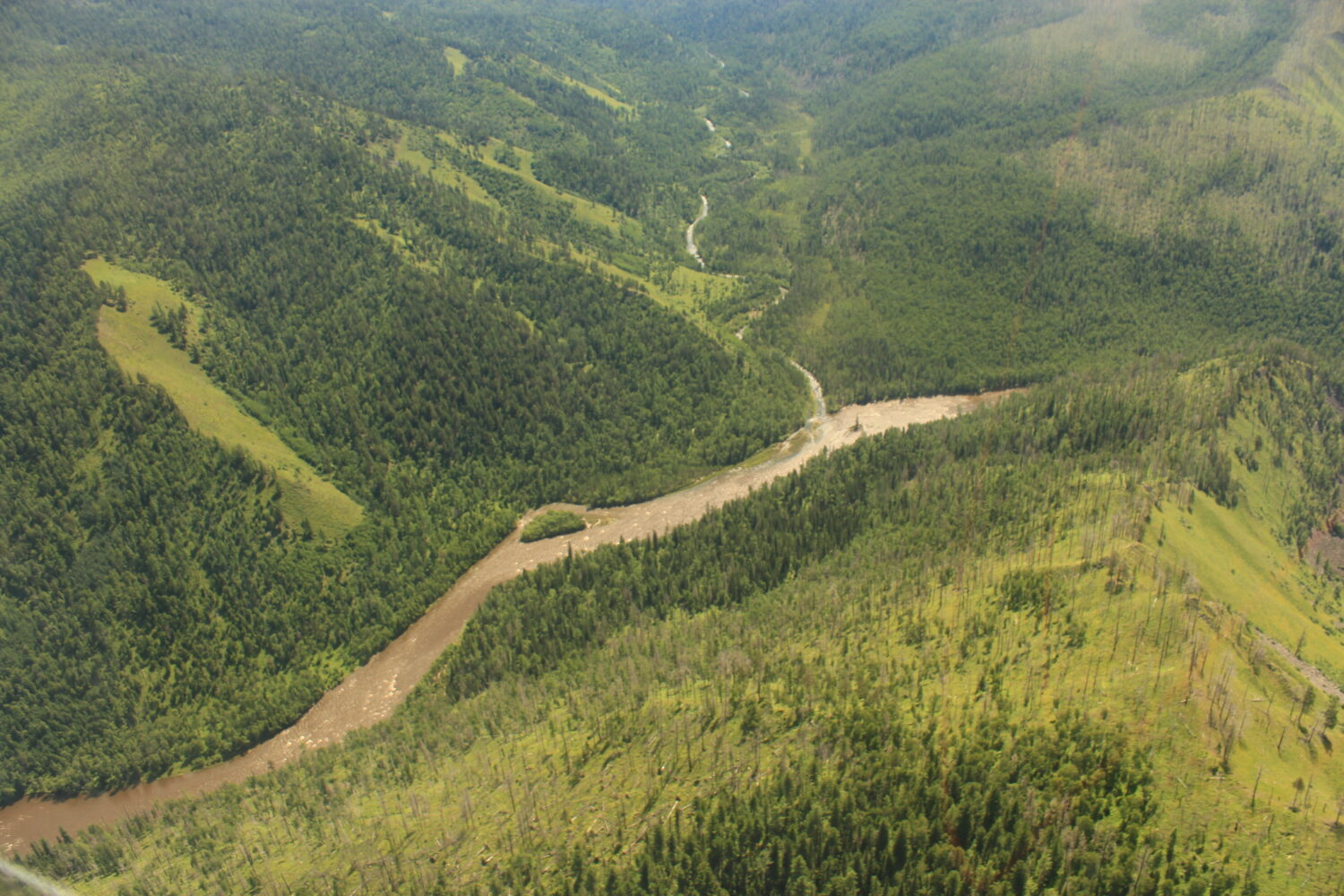 helicopter trip, Mongolia from the air